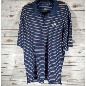 Under Armour Embroidered Pine Dunes Golf Polo Shirt‎ Men's L Blue Performance